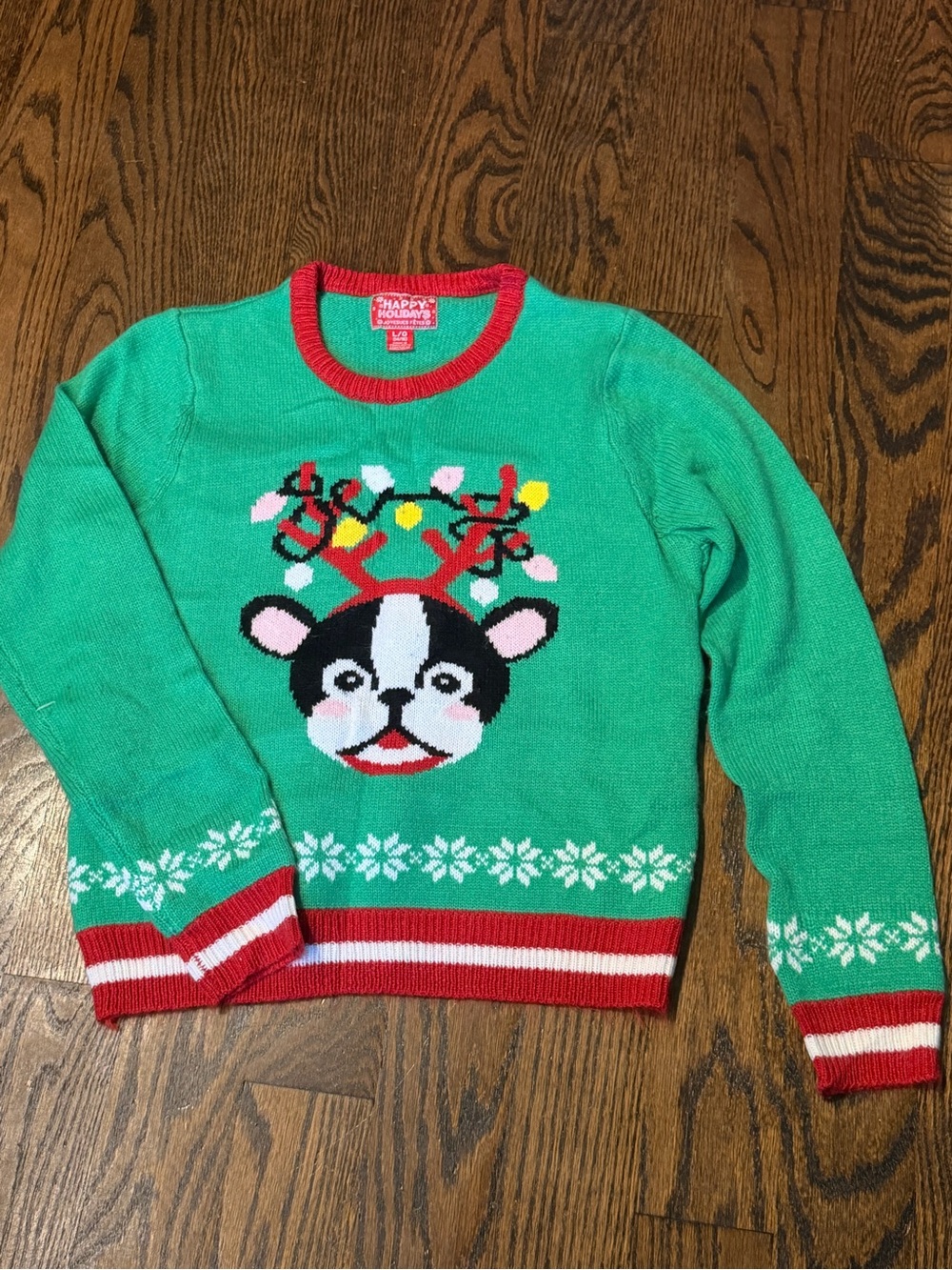 Ugly Christmas Sweater Green Reindeer Dog Sweater - Women